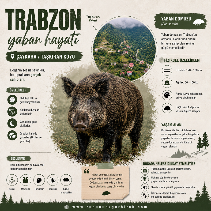 You are currently viewing Trabzon Çaykara Taşkıran Köyü’nde Foto kapanla Yaban Domuzu Gözlemleri | Sedat Altınışık